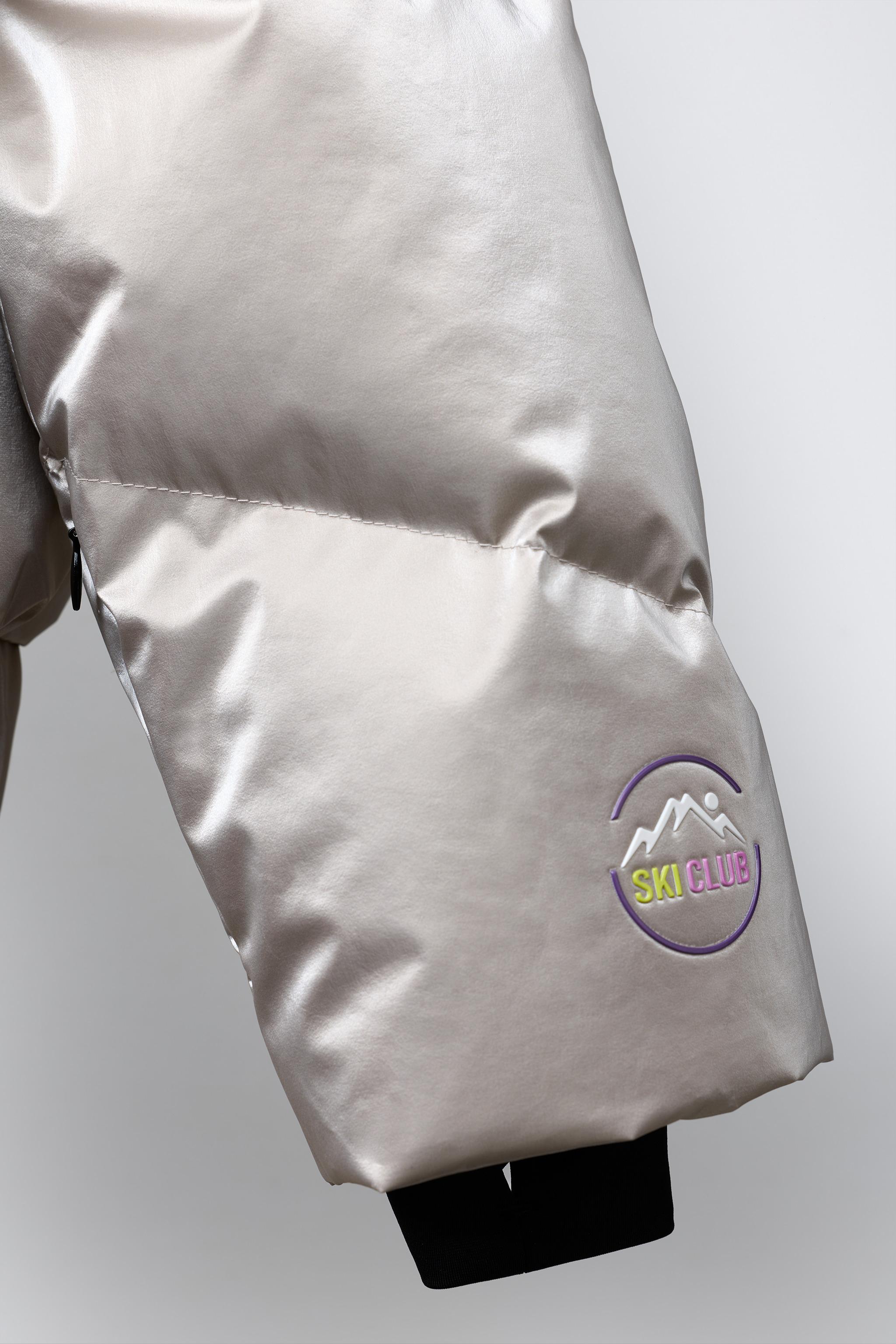 METALLIC DOWN FEATHER WATER RESISTANT AND WINDPROOF RECCO® SYSTEM SKI COLLECTION PUFFER JACKET